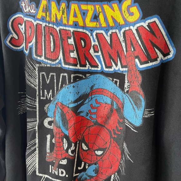 NWT Disney Marvel the amazing spider-man vintage comic sweatshirt, black size M - Picture 4 of 4